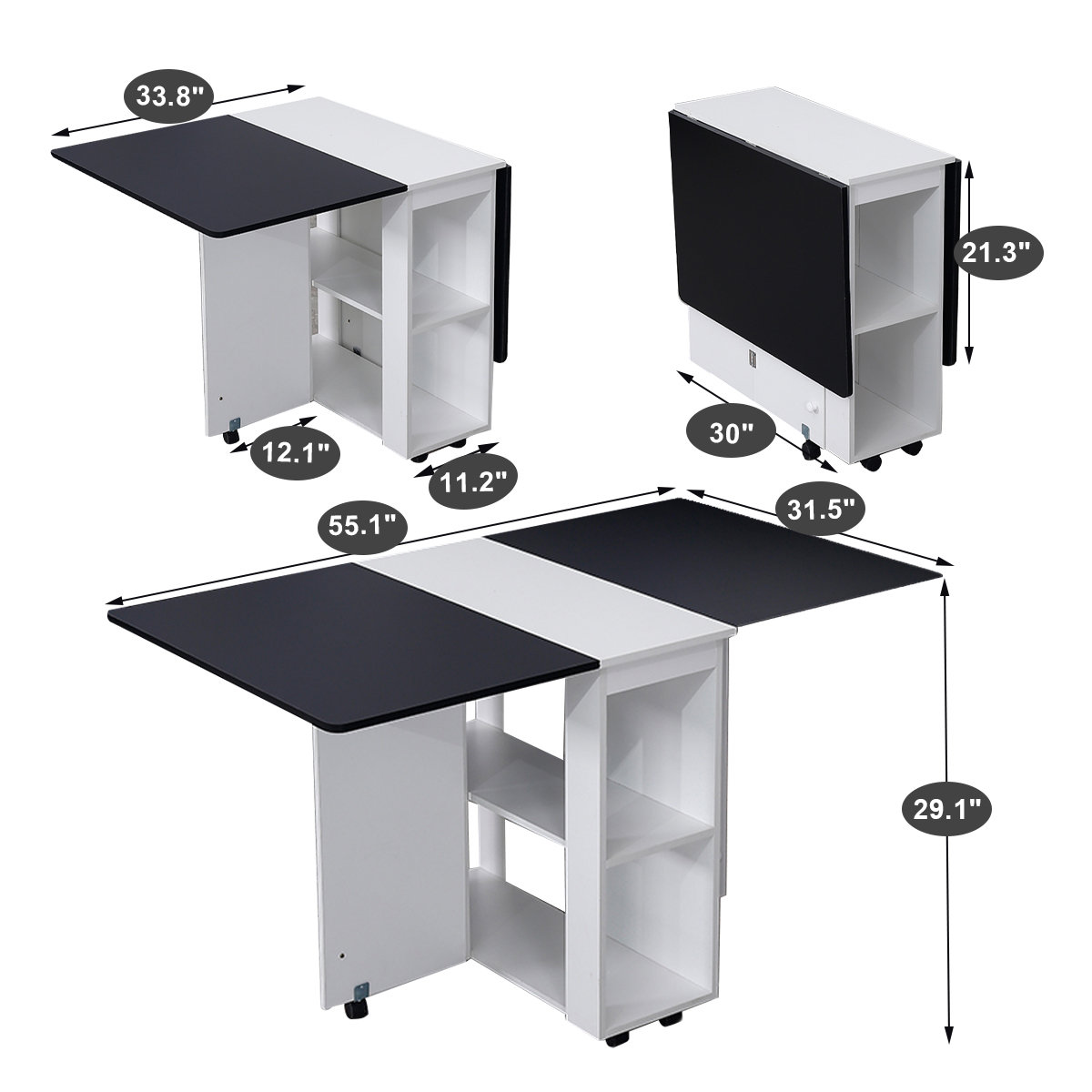 17 Stories Elany Folding Table with 4 Chairs Wayfair.co.uk